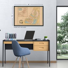 Load image into Gallery viewer, Digitally Restored and Enhanced 1760 Map of the Land of Canaan or Holy Land - Vintage Map Wall Art - Bible Map Poster - Land divided among the twelve tribes which God promised to Abraham