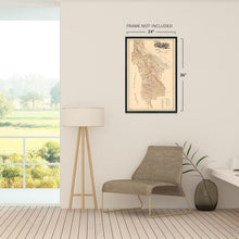 Load image into Gallery viewer, Digitally Restored and Enhanced 1894 San Mateo County California Map Poster - Vintage Map of San Mateo County Wall Art - Old Map of San Mateo County Showing School Districts and Distances