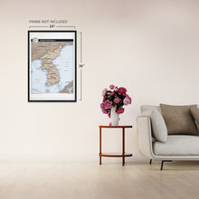 Load image into Gallery viewer, Digitally Restored and Enhanced 2011 Korean Peninsula Map Poster - Map of Korea Poster - Map of Korean Peninsula Wall Art - Large Korea Wall Art Print