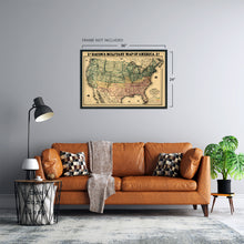 Load image into Gallery viewer, Digitally Restored and Enhanced 1862 Military Map of the United States - Vintage Map of the United States - American Civil War Map showing forts and fortifications - US Civil War Map
