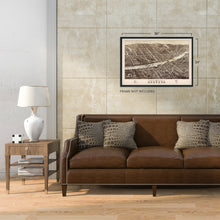 Load image into Gallery viewer, Digitally Restored and Enhanced 1878 Augusta Maine Map Poster - Vintage Augusta Poster Wall Art - Old Augusta Maine Map - Bird's Eye View of Augusta ME Oriented with North to The Right