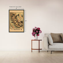 Load image into Gallery viewer, Digitally Restored and Enhanced 1888 California Map Poster - Vintage Map of California Wall Art - State of California Wall Map with Area Temperature Soil