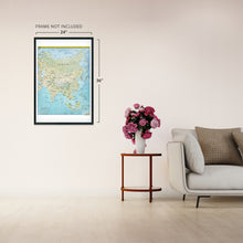Load image into Gallery viewer, Digitally Restored and Enhanced 2021 Asia Map Poster - Countries of Asia Wall Map - Map of Asia Poster - Large Asia Map Print - Wall Map of Asia