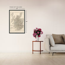 Load image into Gallery viewer, Digitally Restored and Enhanced 1855 Map of Scotland - Vintage Scotland Poster - Historic Map of Edinburgh Scotland - History Map of Glasgow Scotland Wall Art - Old Scotland United Kingdom Map