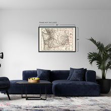 Load image into Gallery viewer, Digitally Restored and Enhanced 1888 Map of Washington State Vintage Map of Washington State Wall Art - Washington State Wall Decor - Cram's Township and Railroad Map Washington State