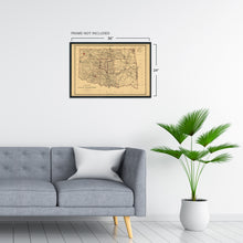 Load image into Gallery viewer, Digitally Restored and Enhanced 1887 Indian Territory Oklahoma Map - Vintage Map of Oklahoma Wall Art - Oklahoma Indian Tribes - Oklahoma State Map - Vintage Oklahoma Map