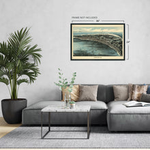 Load image into Gallery viewer, Digitally Restored and Enhanced 1910 Map of Provincetown Massachusetts - Vintage Map Wall Art - Panoramic Birds Eye View of Provincetown Mass. - Provincetown Map - Provincetown Poster