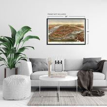 Load image into Gallery viewer, Digitally Restored and Enhanced - 1870 Map of New York City Poster -Vintage Map Wall Art - Panoramic New York City Wall Map - NYC Vintage Map - Vintage New York Poster - NYC Map Wall Art