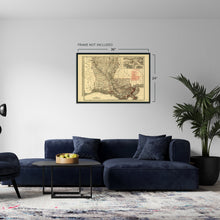 Load image into Gallery viewer, Digitally Restored and Enhanced 1896 Map of Louisiana - Vintage Map of Louisiana Wall Art - Old Louisiana Wall Map Indexed Showing Cities Towns and Railroads - Louisiana Wall Decor