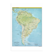 Load image into Gallery viewer, Digitally Restored and Enhanced 2021 South America Map Poster - South America Wall Art - Wall Map of South America Poster - Latin America Map Poster