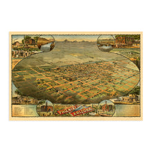 Load image into Gallery viewer, Digitally Restored and Enhanced 1885 Phoenix Arizona Map - Vintage Map of Phoenix Arizona Wall Art - Phoenix City Map - Phoenix AZ Map - Birds Eye View Map of Phoenix Maricopa County Arizona