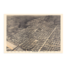 Load image into Gallery viewer, Digitally Restored and Enhanced 1887 Austin Texas Map - Vintage Austin Texas Wall Art - Old Austin Texas Poster - State Capital Austin TX Wall Art - Bird's Eye View Map of Austin Texas