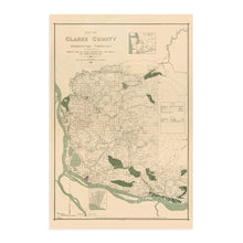 Load image into Gallery viewer, Digitally Restored and Enhanced 1888 Clark County Washington Map Poster - Vintage Vancouver Washington Map Clark County Wall Art - Old Clark County WA Territory Map with Landowner Names and Data