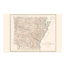 Load image into Gallery viewer, Digitally Restored and Enhanced 1886 Arkansas State Map - Arkansas State Vintage Map - Arkansas Poster - Map Arkansas Wall Art - Vintage Arkansas Wall Map - Restored Historic Arkansas Map Poster