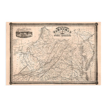 Load image into Gallery viewer, Digitally Restored and Enhanced 1862 Map of Virginia -Vintage Wall Art - Map of State of Virginia During the Civil War - State Map of Virginia - Virginia Wall Map - Virginia Decor