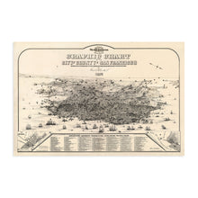 Cargar imagen en el visor de la galería, Gráfico gráfico de 1875 de San Francisco Map Print con índice de puntos de interés - Vintage Map of Bay Area Poster - San Francisco Map Poster - San Francisco Map Art