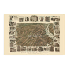 Load image into Gallery viewer, Digitally Restored and Enhanced 1895 Ottawa Ontario Canada Map - Vintage Map of Ottawa Wall Art - Historic Ontario Canada Map Poster - History Map of Ottawa City with Views of Principal Business Buildings