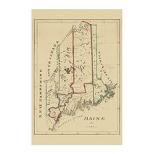 Load image into Gallery viewer, 1820 Maine State Map - Maine State Vintage Map - Wall Map Maine State Wall Art - Vintage Maine Map Poster - Old Map of Maine Wall Art - Maine Poster Map