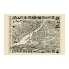 Load image into Gallery viewer, Digitally Restored and Enhanced 1898 Derby Shelton & East Derby Connecticut Map - Old Shelton Connecticut Poster - History Map of Derby CT Wall Art
