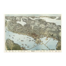 Cargar imagen en el visor de la galería, Digitally Restored and Enhanced 1891 Seattle Map Poster - Vintage Map Wall Art of Seattle King County Washington - Bird's Eye View of Seattle Map Art - Seattle Art Print - Seattle Décor
