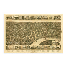 Load image into Gallery viewer, Digitally Restored and Enhanced 1887 Montgomery Alabama Map Poster - Vintage Perspective Map of Montgomery Wall Art - Old Montgomery Alabama Map - Historic Birds Eye View of Montgomery Poster