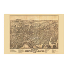Load image into Gallery viewer, Digitally Restored and Enhanced 1879 New Haven Connecticut Map - Vintage New Haven Wall Art - Old New Haven Map - Historic New Haven CT Poster - Bird's Eye View History Map of New Haven Connecticut