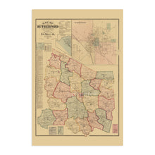 Load image into Gallery viewer, Digitally Restored and Enhanced 1878 Rutherford County Tennessee Map - Old Rutherford County Tennessee Wall Art - Rutherford County TN Poster Map History