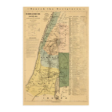 Load image into Gallery viewer, Digitally Restored and Enhanced 1881 The Journeys and Deeds of Jesus Map - Scriptural Index on A New Map of Palestine - Bible Study Map - Biblical Map - Biblical Poster