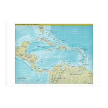 Load image into Gallery viewer, Digitally Restored and Enhanced 2021 Central America Map - Central America and Caribbean Map - Wall Map of Central America and the Caribbean Poster Print