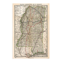 Load image into Gallery viewer, Digitally Restored and Enhanced 1888 Wall Map of Mississippi - Mississippi Vintage Map - Mississippi Wall Art - Mississippi State Poster - Mississippi Wall Decor - Vintage Mississippi Map