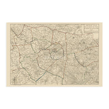 Load image into Gallery viewer, Digitally Restored and Enhanced 1811 Vintage Paris City Map - Vintage Paris Map Wall Art - History Map of Paris France Poster - Old Map of France Paris Region