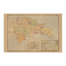 Load image into Gallery viewer, Digitally Restored and Enhanced 1910 Dominican Republic Map Poster - Vintage Map of Dominican Republic Wall Art - Old Mapa de la Republica Dominicana