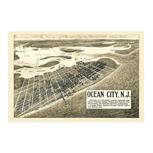 Load image into Gallery viewer, Digitally Restored and Enhanced 1903 Ocean City NJ Map - Vintage New Jersey Map - Old Map of Ocean City Wall Art - Ocean City State of New Jersey Vintage Map Poster - Restored Ocean City Map History