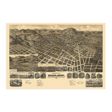 Cargar imagen en el visor de la galería, Digitally Restored and Enhanced 1890 Helena Montana Map Poster - Helena City Lewis and Clark County Montana Wall Map - History Map of Helena MT Wall Art