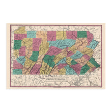 Load image into Gallery viewer, Digitally Restored and Enhanced 1829 Pennsylvania State Map - Vintage Map Pennsylvania Wall Art - Map of Pennsylvania State - PA Wall Art - Map of Pennsylvania State - Old Pennsylvania Map