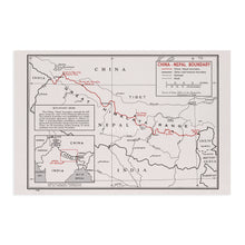 Cargar imagen en el visor de la galería, Digitally Restored and Enhanced 1968 China Nepal Boundary Map - Vintage Map of China & Nepal Wall Art - History Map of Tibet - Old China Nepal Map