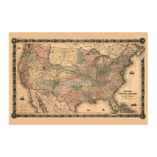 Cargar imagen en el visor de la galería, Digitally Restored and Enhanced 1861 United States Military Map - Vintage Map of the United States Wall Art - Civil War of USA Map History - Old United States Map Poster - Colton's US Civil War Map