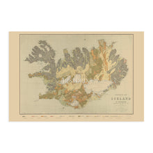 Cargar imagen en el visor de la galería, Digitally Restored and Enhanced 1901 Iceland Map Poster - Geological Map of Iceland Poster - History Map of Reykjavik Iceland - Old Iceland Map Wall Art