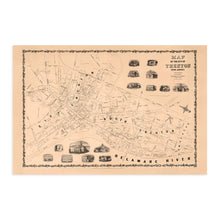 Cargar imagen en el visor de la galería, Digitally Restored and Enhanced 1849 Trenton New Jersey Map - Vintage Trenton New Jersey Wall Art - Trenton NJ Poster - Old Trenton New Jersey Map Showing Illustrations of Local Structures
