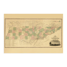 Load image into Gallery viewer, Digitally Resored and Enhanced 1832 Tennessee State Map - Vintage Map Wall Decor - Historical Map of Tennessee - Tennessee Wall Art - State Maps Tennessee - Tennessee Map Art - TN Map