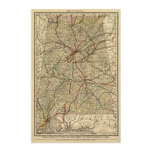 Load image into Gallery viewer, Digitally Restored and Enhanced 1888 Map of Alabama - Vintage Map of Alabama Wall Art - Railroad Map of Alabama Poster - State of Alabama Decor - Alabama Old Maps - Alabama Wall Decor