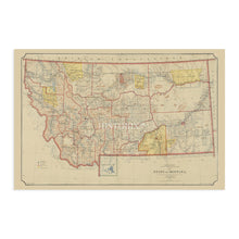 Load image into Gallery viewer, Digitally Restored and Enhanced 1897 Montana Map Poster - Vintage Montana Poster - Old State Map of Montana Wall Art - Billings Montana Map History