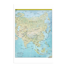 Load image into Gallery viewer, Digitally Restored and Enhanced 2021 Asia Map Poster - Countries of Asia Wall Map - Map of Asia Poster - Large Asia Map Print - Wall Map of Asia