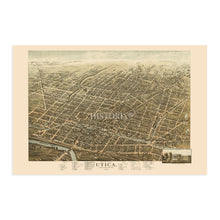 Load image into Gallery viewer, Digitally Restored and Enhanced 1873 Utica New York Map - Vintage Map of Utica NY Wall Art - Old Utica City Oneida County Wall Map of New York Poster