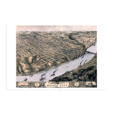 Cargar imagen en el visor de la galería, Digitally Restored and Enhanced 1869 Kansas City Missouri Map - Vintage Kansas City Map Art - Bird's Eye View Map of Kansas City Wall Art - Kansas City Wall Decor - Old Kansas City Poster