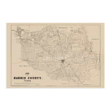 Load image into Gallery viewer, Digitally Restored and Enhanced 1879 Harris County Texas Map - Vintage Harris County Map - History Map of Harris County Wall Art - Old Poster Map of Texas - Historic Houston City Map of Texas Poster
