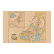 Load image into Gallery viewer, Digitally Restored and Enhanced 1760 Map of the Land of Canaan or Holy Land - Vintage Map Wall Art - Bible Map Poster - Land divided among the twelve tribes which God promised to Abraham