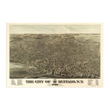 Load image into Gallery viewer, Digitally Restored and Enhanced 1880 Buffalo New York Poster Map - Vintage Map of Buffalo NY Wall Art - Old Buffalo Map - Historic Bird's Eye View Map of Buffalo NY Showing Points of Interest