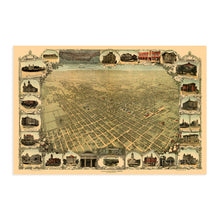 Load image into Gallery viewer, Digitally Restored and Enhanced 1901 San Jose California Map - Vintage Map of San Jose Wall Art - Old Birds Eye View Historic Map of San Jose CA Includes Illustrations of Points of Interest