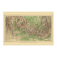 Cargar imagen en el visor de la galería, Digitally Restored and Enhanced 1926 Grand Canyon National Park Map - Vintage Grand Canyon Poster - History Map of the Grand Canyon Wall Art Print